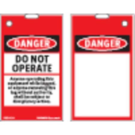 Lockout Tag, Danger, Polyester, 3-1/4