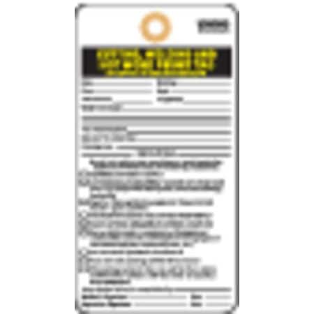 Cutting, Welding and Hot Work Permit Tag, Lockout Tagout, Cardstock, 5 3/4 in H x 3 in W, White MPN:Y604053