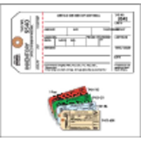 Inspection Tag, Cardstock, 6 1/4 in H x 3 1/8 in W, Blue, Rectangle, 100 PK MPN:Y604057