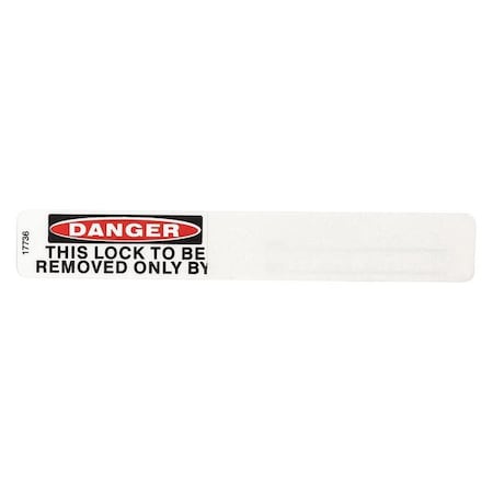 Padlock Label, 3/4 In. H, 5 In. W, PK25, Y604358 MPN:Y604358