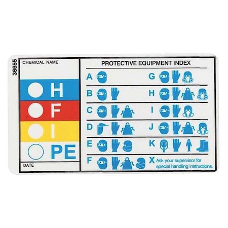 Label, HMIG, Polyester, 3 1/2 in W, 2 in H MPN:Y604387
