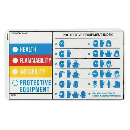 Label, HMIG, Polyester, 5 in W, 3 in H MPN:Y604388
