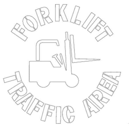 Stencil, Fork Lift Traffic Area, 24 in Character Height, Polyethylene, Clear MPN:Y605018