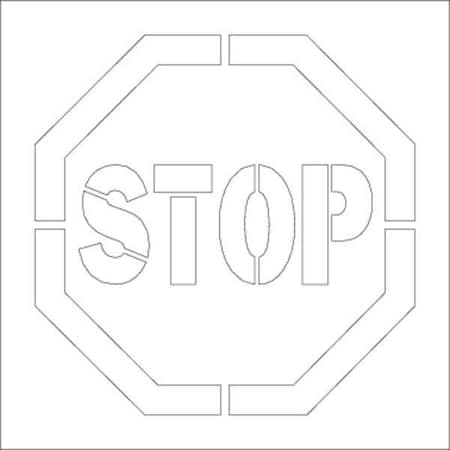 Stencil, Stop, 26 in Character Height, Polyethylene, Clear MPN:Y605020