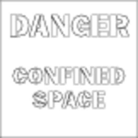 Stencil, Danger Confined Space, 3 in Character Height, Polyethylene, Clear MPN:Y623757