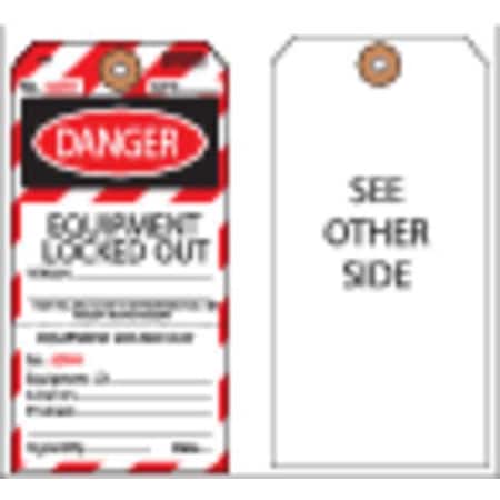 Danger Tag, Cardstock, 5 3/4 in H x 2 7/8 in W, Black and Red on White, Rectangle, 100 PK MPN:Y625855