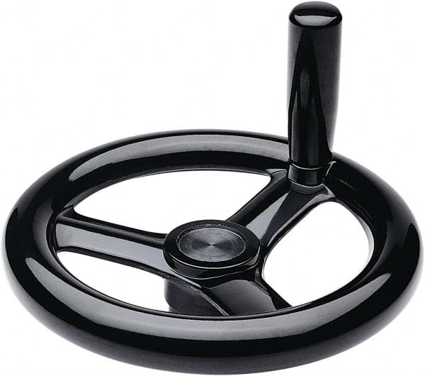Spoked Handwheel: Revolving Handle, Black Glossy Finish MPN:77221 Spoked Handwheel: Revolving Handle, Black Glossy Finish MPN:77221