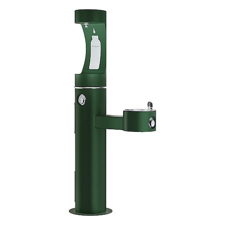 Outdoor ezH2O Upper Bottle Filling Station Bi-Level Pedestal Non-Filtered Non-Refrigerated Evergreen MPN:LK4420BF1UEVG