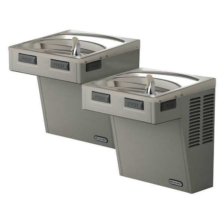 On-Wall Two-Level Drinking Fountain, 2 Level, 18 5/8 in D, 27 in H, 36 1/4 in W MPN:EMABFTL8LC
