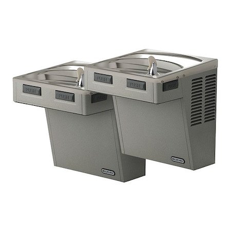 On-Wall Two-Level Drinking Fountain, 2 Level, 36 1/4 in D, 27 in H, 18 5/8 in W MPN:EMABFTLR8LC