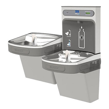 On-Wall Drinking Fountain with Bottle Filler, 2 Level, 19 in D, 39 5/8 in H, 36 3/4 in W MPN:EZSTL8WSLK