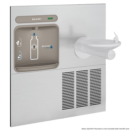 ezH2O Retrofit Bottle Filling Station for SwirlFlo Fountain Non-Filtered Refrigerated Stainless MPN:EZWS-ERPB8-RF