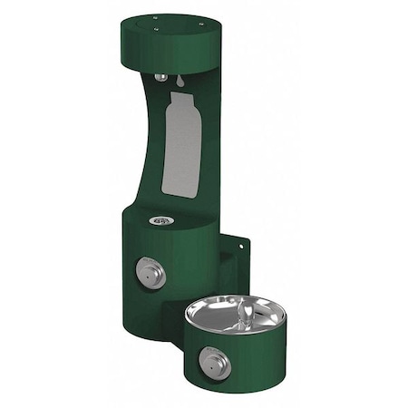 Outdoor ezH2O Bottle Filling Station Wall Mnt w/ Singl Fountain Non-Filtered Non-Refrig Evergreen MPN:LK4408BFEVG