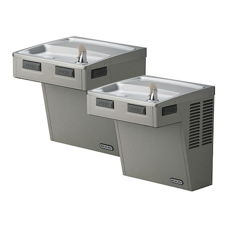On-Wall Two-Level Drinking Fountain, 2 Level, 18 5/8 in D, 27 in H, 36 1/4 in W MPN:LMABFTL8LC