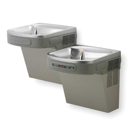 On-Wall Two-Level Drinking Fountain, 2 Level, 19 in D, 25 5/16 in H, 36 3/4 in W MPN:LZOSTL8LC