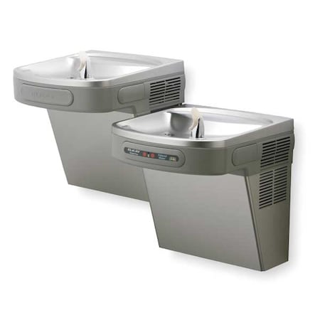 On-Wall Two-Level Drinking Fountain, 2 Level, 19 in D, 25 5/16 in H, 36 3/4 in W MPN:LZOSTL8SC