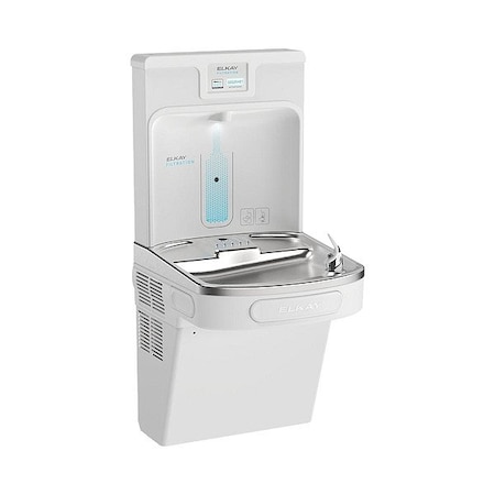 Filtered Bottle Filling Station and Single ADA Cooler Arctic Wh PFOA/PFOS and Lead Reduc Drop Down Wrap MPN:LZS8WSAP-PF