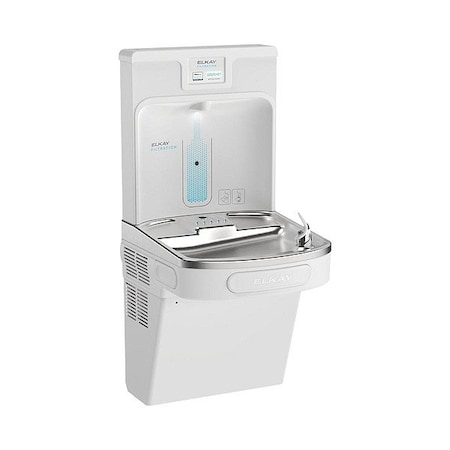 Filtered Connected Bottle Filling Station and Single ADA Cooler Arctic White Lead Reduc Drop Down Wrap MPN:LZS8WSAP-W1