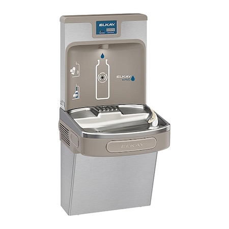 Drinking Fountain with Bottle Filler On-Wall Mount, 1 Levels, Silver, Indoor MPN:LZS8WSSP