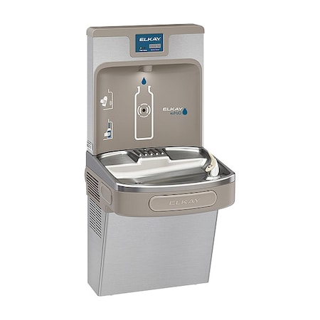 Drinking Fountain with Bottle Filler On-Wall Mount, 1 Levels, 1-1/2