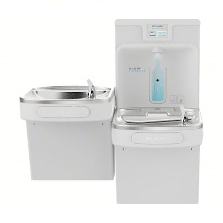 Filtered Bottle Filling Station and Bi-Level ADA Cooler Arctic White Lead Reduction Drop Down Wrapper MPN:LZSTL8WSAP