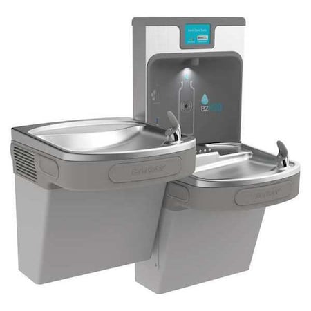 Drinking Fountain with Bottle Filler On-Wall Mount, 2 Levels, Gray, Indoor MPN:LZSTL8WSLP