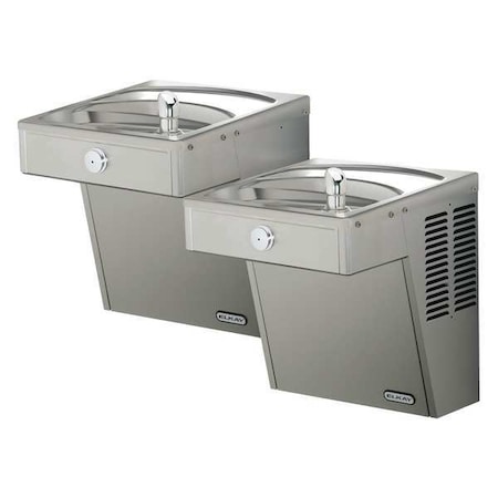 On-Wall Two-Level Drinking Fountain, 2 Level, 18 1/16 in D, 27 1/8 in H, 36 5/16 in W MPN:VRCTL8SC