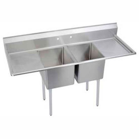 Elkay® E2C16X20-2-18X NSF Sink 2-Compartment w/16L x 20W Bowl 12 Deep (2) 18 Drainboards E2C16X20-2-18X