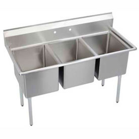 Elkay® E3C16X20-0X NSF Sink 3-Compartment w/16L x 20W Bowl 12 Deep E3C16X20-0X
