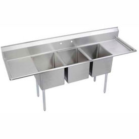 Elkay® E3C24X24-2-24X NSF Sink 3-Compartment w/24L x 24W Bowl 12 Deep (2) 24 Drainboards E3C24X24-2-24X