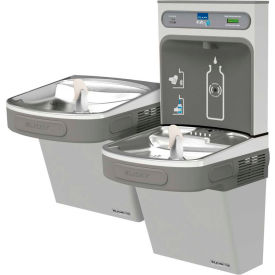 Elkay LZSTLG8WSLK ezH2O Bottle Filling Station Bi-Level Green ADA Cooler Refrig Light Gray LZSTLG8WSLK