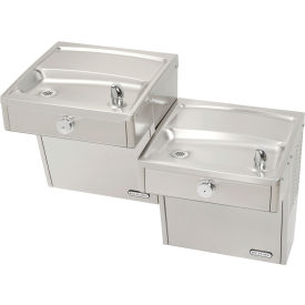 Elkay ADA Vandal Resistant Drinking Fountain SS Cane Apron 2 Station 115V 60Hz 5 AmpsVRCTL8SC VRCTL8SC