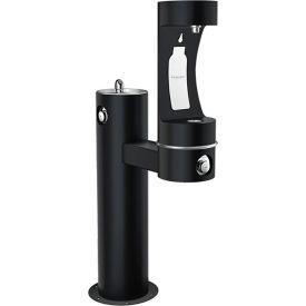 Elkay LK4420BF Outdoor Bi-Level Pedestal Fountain with Lower Bottle Filling Station Black LK4420BF1LBLK