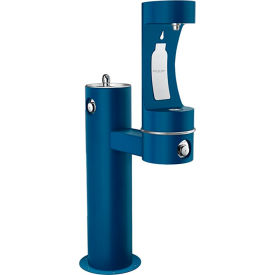 Elkay LK4420BF Outdoor Bi-Level Pedestal Fountain with Lower Bottle Filling Station Blue LK4420BF1LBLU