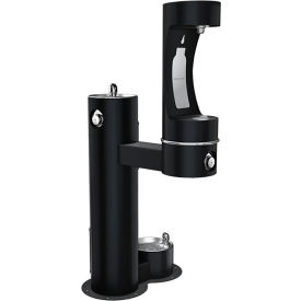 Elkay ezH2O Outdoor Lower Bottle Filler w/Drinking Fountain & Pet Station Black LK4420BF1LDBBLK