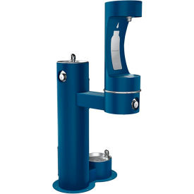 Elkay ezH2O Outdoor Lower Bottle Filler w/Drinking Fountain & Pet Station Blue LK4420BF1LDBBLU