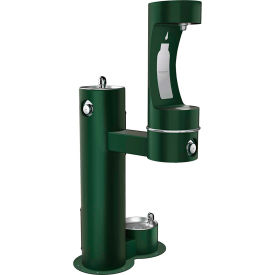 Elkay ezH2O Outdoor Lower Bottle Filler w/Drinking Fountain & Pet Station Evergreen LK4420BF1LDBEVG
