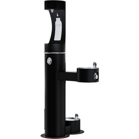 Elkay ezH2O Outdoor Bottle Filler w/Drinking Fountain & Pet Station Black LK4420BF1UDBBLK