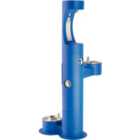 Elkay ezH2O Outdoor Bottle Filler w/Drinking Fountain & Pet Station Blue LK4420BF1UDBBLU