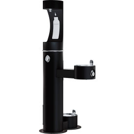 Elkay ezH2O Outdoor Bottle Filler w/Drinking Fountain & Pet Station Freeze Resistant Black LK4420BF1UDBFRKBLK
