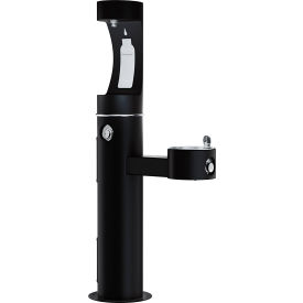 Elkay ezH2O Outdoor Bottle Filling Station w/Drinking Fountain Freeze Resistant Black LK4420BF1UFRKBLK
