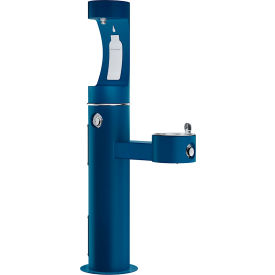 Elkay ezH2O Outdoor Bottle Filling Station w/Drinking Fountain Freeze Resistant Blue LK4420BF1UFRKBLU