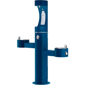 Elkay Outdoor Tubular with 2 Fountains & Upper Bottle Filling Blue LK4430BF1UBLU