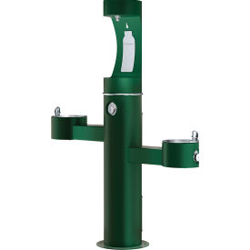 Elkay LK4430BF1U Tri-Level Outdoor Pedestal Fountain Upper Water Refilling Station LK4430BF1UEVG