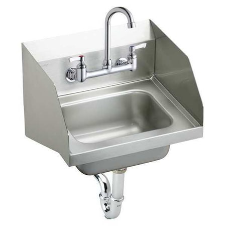 Wall Mount, 2 Hole, Dual Manual Handle, Silver, Hand Wash Sink Kit MPN:CHS1716LRSC