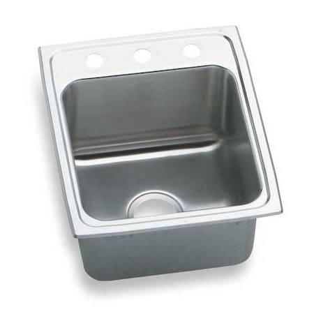 Drop-In Sink, Drop-In Mount, 3 Hole, 13-1/2