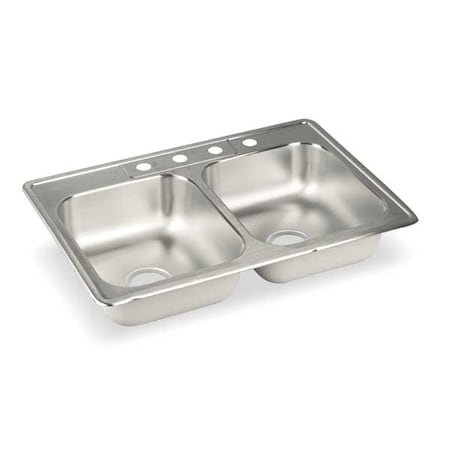 Drop-In Sink, 4 Hole, 13-1/2