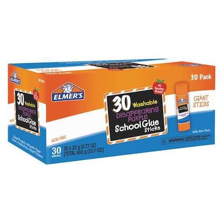 Glue Stick, Disappear Purple, 0.77oz, PK30 MPN:E605
