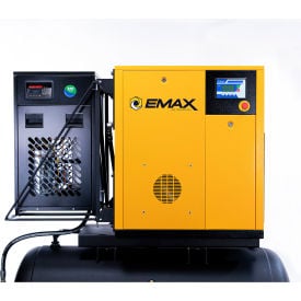 EMAX ERVK070001 7.5 HP Rotary Screw Compressor 120 Gal Horz 145 PSI 29 CFM 1 PH 208/232V ERVK070001