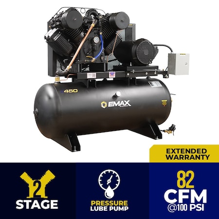 EP 20HP Horizontal 120 Gallon Air Compressor, 3 Phase MPN:EP20H120V3